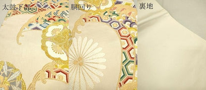 平和屋着物●六通柄袋帯　波頭玉華　金銀糸　正絹　逸品　DAAP4661fe