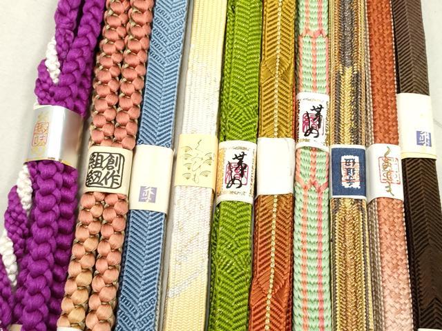 平和屋着物●和装小物 帯締め10本 高麗組 笹浪組 くみひも 金糸 逸品 未使用 DAAP5137by