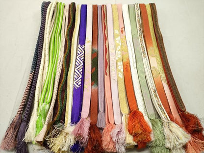 平和屋着物●和装小物　帯締め20本　高麗組　笹浪組　畝組　金糸　逸品　DAAP5138by