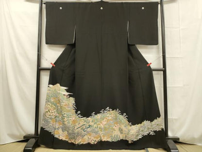 平和屋着物■豪華黒留袖 風景文 正絹 逸品 DAAP5673tw