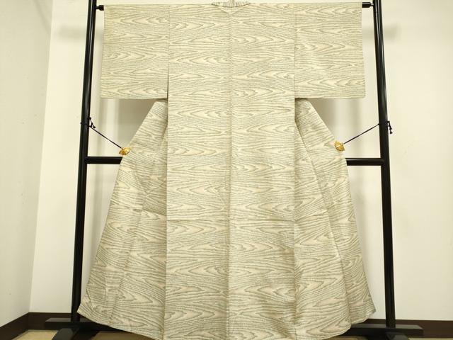 平和屋着物▽上質な紬 単衣 流水文 正絹 逸品 DAAP7376du