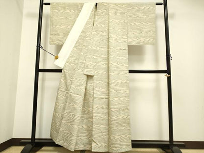 平和屋着物▽上質な紬 単衣 流水文 正絹 逸品 DAAP7376du