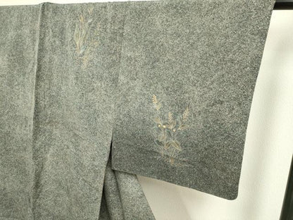 平和屋着物▽訪問着 単衣 刺繍 草花文 正絹 逸品 DAAP7378du
