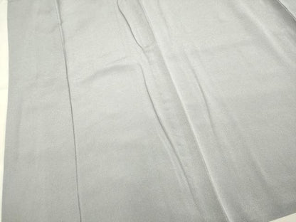 平和屋着物▽上質な色無地　単衣　作家物　利休白茶色　鬼しぼ縮緬　正絹　逸品　DAAP7379du