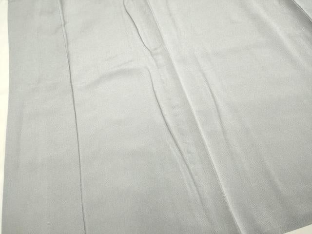 平和屋着物▽上質な色無地　単衣　作家物　利休白茶色　鬼しぼ縮緬　正絹　逸品　DAAP7379du