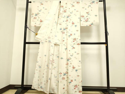 平和屋着物▽上質な小紋 単衣 草花文 正絹 逸品 DAAP7383du