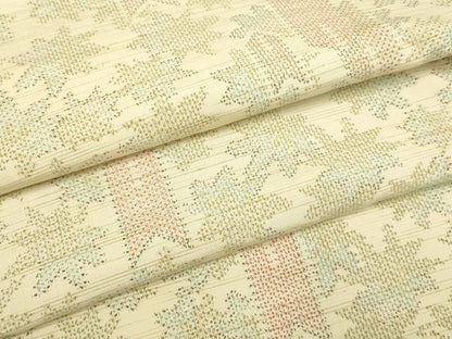 平和屋着物▽上質な紬 単衣 矢羽舞花文 正絹 逸品 DAAP7387du