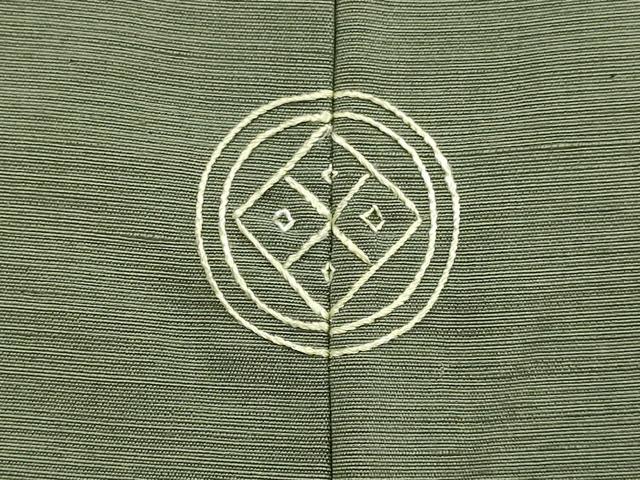 平和屋着物▽男性 紬 単衣 暗い麹塵色 正絹 逸品 DAAP7390du