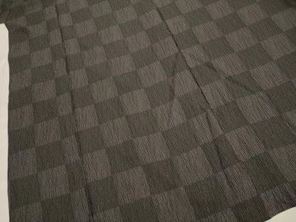 平和屋着物▽上質な小紋 単衣 市松文様 正絹 逸品 DAAP7406du