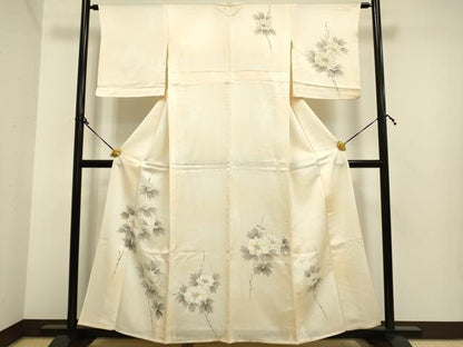 平和屋着物▽訪問着 単衣 手描き 草花文 暈し染め 正絹 逸品 DAAP7407du