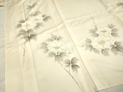 平和屋着物▽訪問着 単衣 手描き 草花文 暈し染め 正絹 逸品 DAAP7407du