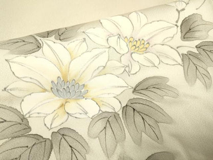 平和屋着物▽訪問着 単衣 手描き 草花文 暈し染め 正絹 逸品 DAAP7407du