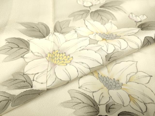 平和屋着物▽訪問着 単衣 手描き 草花文 暈し染め 正絹 逸品 DAAP7407du