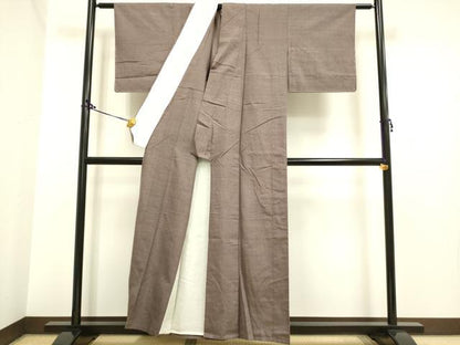 平和屋着物▽結城紬 単衣 樺茶色 正絹 逸品 DAAP7408du