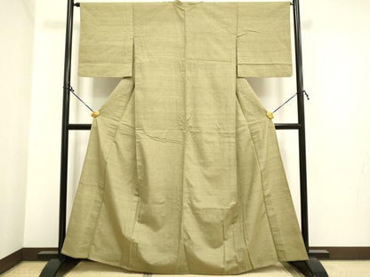 平和屋着物▽結城紬 単衣 木蘭色 正絹 逸品 DAAP7409du