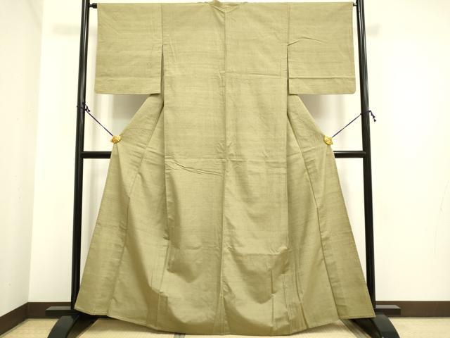 平和屋着物▽結城紬 単衣 木蘭色 正絹 逸品 DAAP7409du
