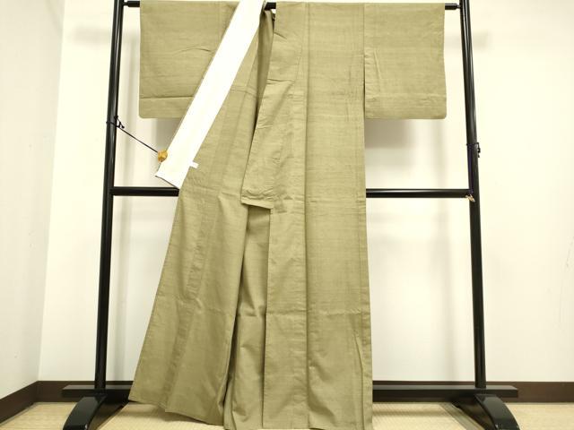 平和屋着物▽結城紬 単衣 木蘭色 正絹 逸品 DAAP7409du