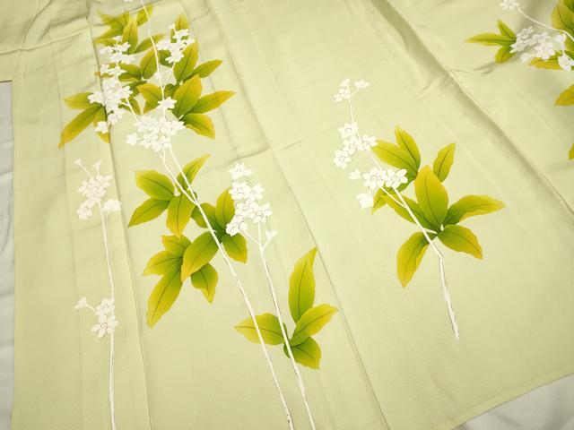 平和屋着物▽訪問着 単衣 手描き 枝花文 正絹 逸品 DAAP7410du