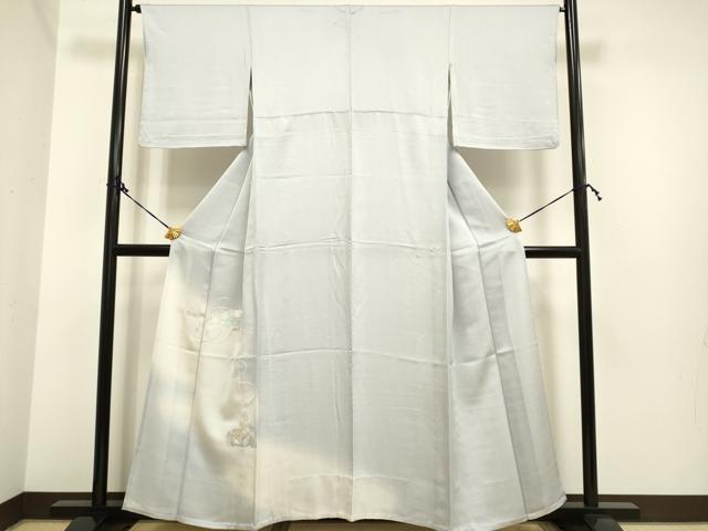 平和屋着物▽訪問着 単衣 刺繍 片輪車花文 暈し染め 正絹 逸品 DAAP7414du