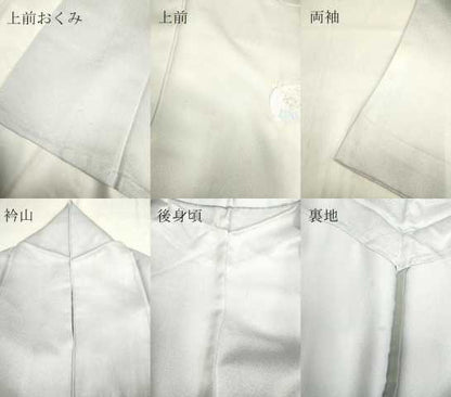 平和屋着物▽訪問着 単衣 刺繍 片輪車花文 暈し染め 正絹 逸品 DAAP7414du