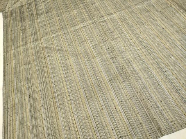 平和屋着物▽上質な紬 単衣 縞 正絹 逸品 DAAP7415du
