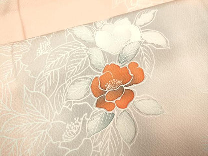 平和屋着物▽上質な小紋 単衣 草花文 暈し染め 正絹 逸品 DAAP7416du