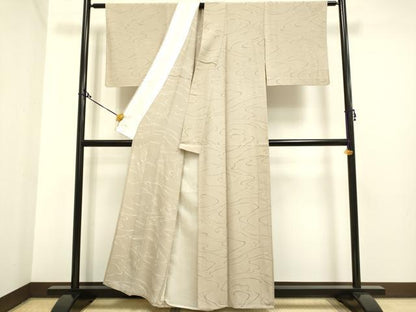 平和屋着物▽上質な小紋 単衣 流水文 金彩 正絹 逸品 DAAP7418du