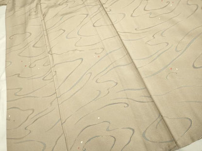 平和屋着物▽上質な小紋 単衣 流水文 金彩 正絹 逸品 DAAP7418du