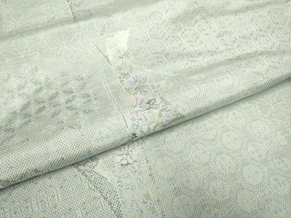 平和屋着物▽本場大島紬 単衣 9マルキ 切嵌吉祥花文 正絹 逸品 DAAP7422du