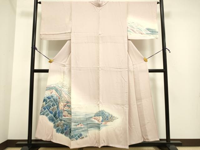 平和屋着物▽訪問着 単衣 手描き 風景文 暈し染め 正絹 逸品 DAAP7423du