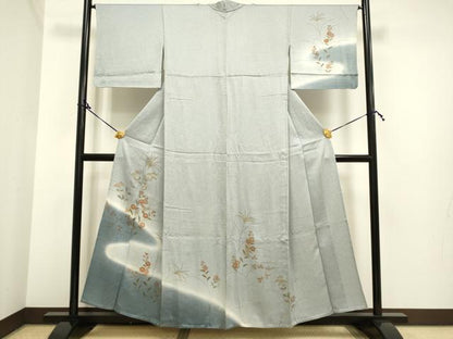平和屋着物▽訪問着 単衣 草花文 暈し染め 正絹 逸品 DAAP7424du