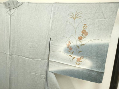 平和屋着物▽訪問着 単衣 草花文 暈し染め 正絹 逸品 DAAP7424du