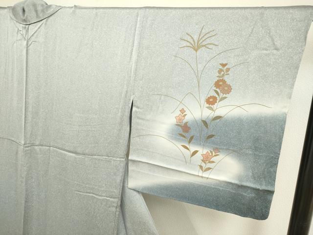 平和屋着物▽訪問着 単衣 草花文 暈し染め 正絹 逸品 DAAP7424du