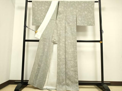 平和屋着物▽上質な小紋 単衣 草花文 正絹 逸品 DAAP7428du