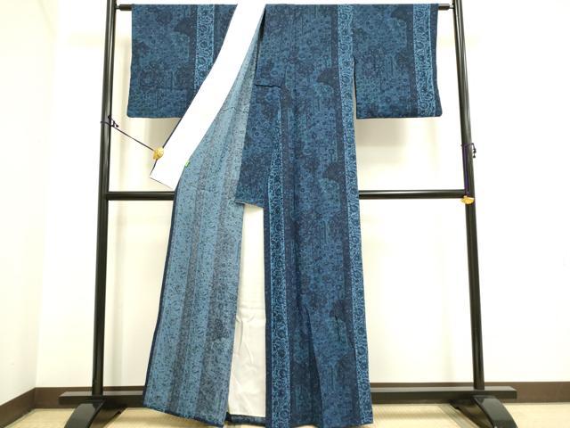 平和屋着物▽上質な小紋 単衣 更紗花文 正絹 逸品 DAAP7431du