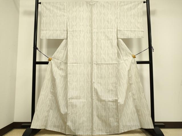 平和屋着物▽本場大島紬　白大島　単衣　100亀甲　間道　正絹　逸品　DAAP7432du