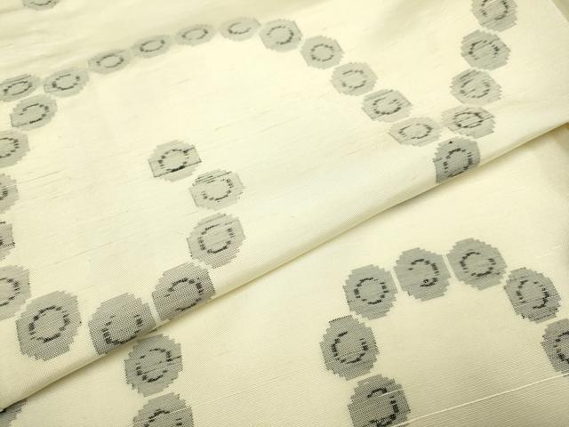 平和屋着物▽上質な紬 単衣 唐草文 正絹 逸品 DAAP7434du