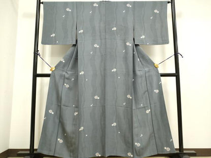 平和屋着物▽上質な小紋 単衣 舞花文 正絹 逸品 DAAP7436du