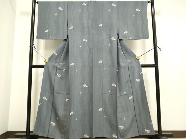 平和屋着物▽上質な小紋 単衣 舞花文 正絹 逸品 DAAP7436du