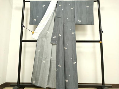 平和屋着物▽上質な小紋 単衣 舞花文 正絹 逸品 DAAP7436du