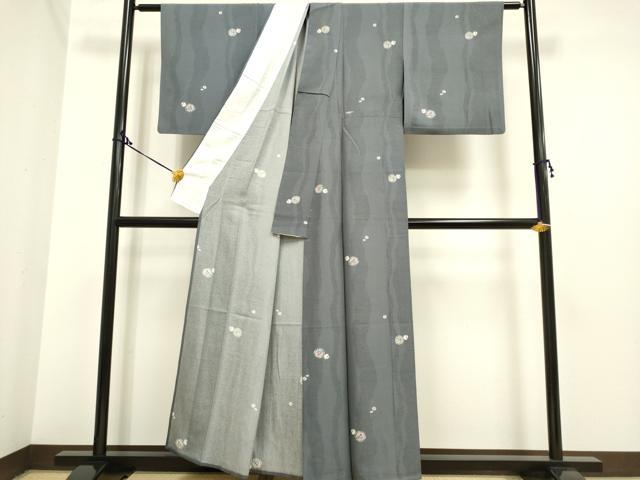 平和屋着物▽上質な小紋 単衣 舞花文 正絹 逸品 DAAP7436du