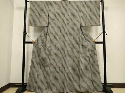 平和屋着物▽上質な小紋　単衣　変わり縞　正絹　逸品　DAAP7437du