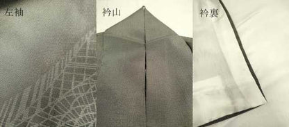 平和屋着物▽本塩沢 単衣 幾何学文様 正絹 逸品 DAAP7438du