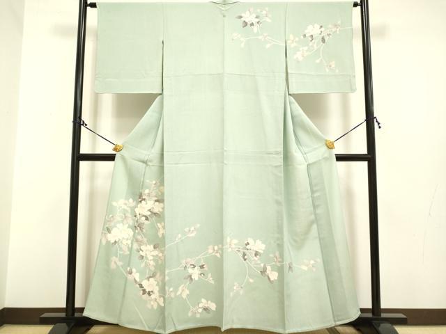 平和屋着物▽訪問着 単衣 友禅 枝花文 正絹 逸品 DAAP7441du