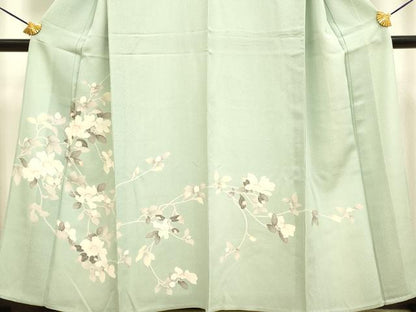 平和屋着物▽訪問着 単衣 友禅 枝花文 正絹 逸品 DAAP7441du