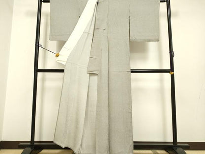 平和屋着物▽上質な小紋 単衣 縞 正絹 逸品 DAAP7442du