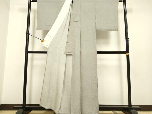 平和屋着物▽上質な小紋 単衣 縞 正絹 逸品 DAAP7442du