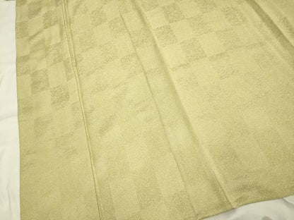 平和屋着物▽上質な色無地 単衣 市松花地紋 桑染色 さが美扱い 正絹 逸品 DAAP7444du