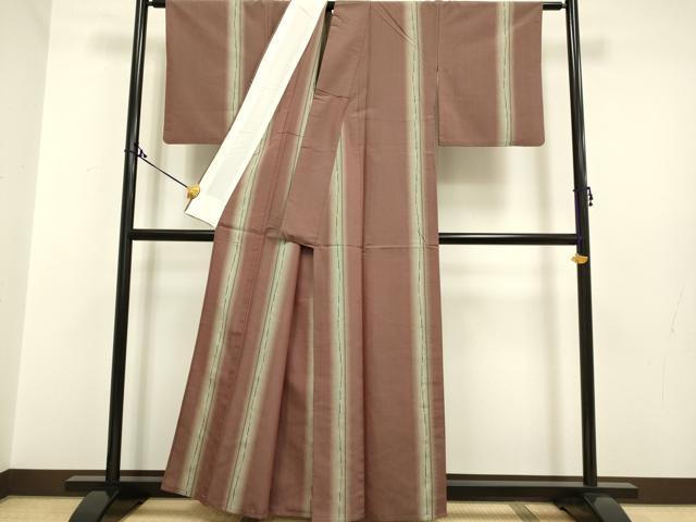 平和屋着物▽上質な紬　単衣　間道　正絹　逸品　DAAP7452du