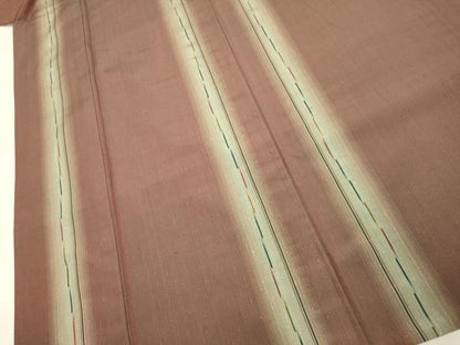 平和屋着物▽上質な紬　単衣　間道　正絹　逸品　DAAP7452du